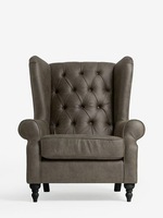 Sillón de Descanso, Sofá Individual de Cuero Estilo Retro Americano, Sillón Pequeño para Sala de Estar, Balcón, Hotel