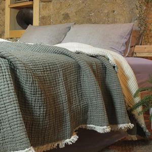 Couvre-lit <span class=keywords><strong>double</strong></span> en mousseline <span class=keywords><strong>moutarde</strong></span> 240x260 cm Couvre-lit 100% <span class=keywords><strong>coton</strong></span> biologique lavé couvertures en <span class=keywords><strong>gaze</strong></span> <span class=keywords><strong>de</strong></span> dinde - Product Image 2