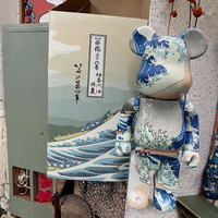 Figurine d'animal de surf en résine Bearbrick 400% Violent Bear, peinte, écologique, pour usage intérieur, tendance, anniversaire, fabriquée en Chine