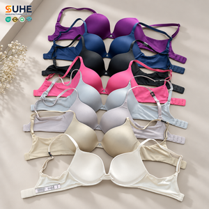 SUHE New Arrival Breathable Eco-Friendly Quick Dry Solid Color Women Push-up Woven <b>One</b>-piece Seamless 3/4 Cup Wire Free Everyday - Product Image 4