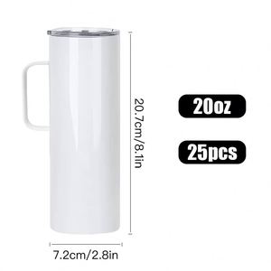 Vaso Térmico de Acero Inoxidable de Doble Pared para Sublimación, Delgado y Recto, para Café, Cerveza, Viajes, con Tapa Deslizante y Asa - Product Image 6