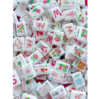 Set Permainan Mahjong Amerika Bertema Natal dengan Ubin Cetak Santa, Rusa, dan Manusia Salju yang Dapat Disesuaikan