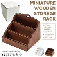 Étagère de rangement miniature en bois pour jouets, organisateur pour maison de poupée, bibliothèque de bureau, présentoir de bureau, décoration suspendue à bords ondulés
