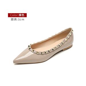 Nouvelles Chaussures Rivetées 2026 à Bout Pointu et Talon Plat en Cuir Verni, Ballerines Sexy à Enfiler pour Femme - Product Image 6