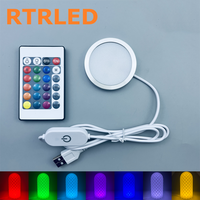 Lampe LED RGB USB pour imprimante 3D Bambu Lab, télécommande, lampe ronde, kit d'éclairage DIY compatible avec H2D A1mini X1C