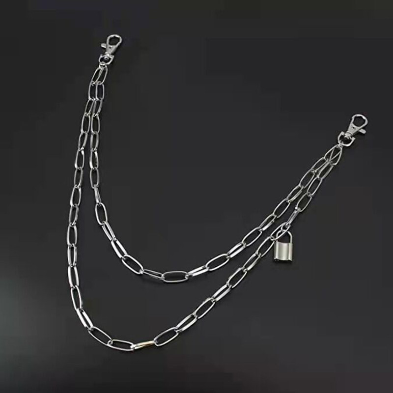 โซ่กางเกงสองชั้นพร้อมแม่กุญแจ