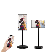 Téléviseur LED intelligent portable de 32 pouces, écran tactile Android, sur pied mobile, affichage numérique UHD, signalisation numérique pour la vente au détail, animation intérieure/extérieure