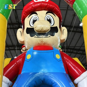 Lớn Inflatable Mario trượt Bouncer Trampoline nhảy sân chơi trượt bơm hơi khóa học trở ngại Inflatable thư bị trả lại trượt - Product Image 3