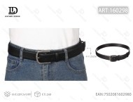 Men's Genuine Leather Belt 4.0cm Covered Pin Buckle 125cm Casual Solid Color Flat Stitching One Piece Molding - Product Image 3