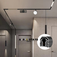 Rail magnétique décoratif pour bureau en Russie, profilé en aluminium pour plafond tendu, lampe magnétique dissimulée pour plafond extensible
