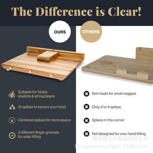 Solid Wood One Handed Cutting Board Rectangle Anti Slip Kitchen Tool For Disabled People <b>Wooden</b> Vegetable Chopping <b>Block</b> - Product Image 3