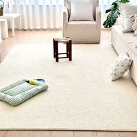 Tapis doux 5x7 en polyester lavable antidérapant à poils ras fait main moderne minimaliste pour chambre à coucher, salon, chambre d'enfant