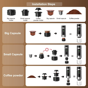 Cafetera Espresso Portátil Totalmente Automática de 20 Bares con Batería Extraíble, Pantalla Digital, Ideal para Viajes, Campamentos, Oficina - Product Image 4