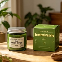 Bougie d'intérieur en cire de soja 90g, petite bouteille verte, parfumée, avec diffusion de parfum longue durée et effet air frais