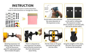 Système de levage manuel de fond de scène à 3 rouleaux, mural, accessoire de studio photo, kit de support de fond à axe rotatif - Product Image 4