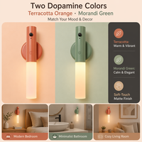 Lampe LED multifonction 4-en-1 avec capteur, lumière blanc chaud et RGB, projecteur d'urgence à effet respirant, mode automatique PIR, magnétique, mini, en ABS, pour chambre à coucher et veilleuse