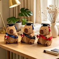 Peluche Capybara Mignon avec Chapeau de Remise de Diplôme, Doux et Moelleux, Idéal pour Cadeaux et Décoration de Remise de Diplôme