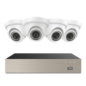 Sistema de Cámara Domo Inteligente con IA de 4 Canales y 1080P, 4 Cámaras Domo IP66 de 2MP, DVR de 8 Canales, Detección de Personas y Vehículos, H.265+ - Product Image 1