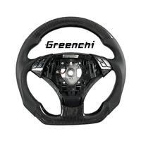 Volant en fibre de carbone pour BMW Série 5 E60 E90 E92, design personnalisé de type D, sans airbags