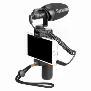 Saramonic Vmic迷你S心形麦克风相机猎枪降噪电容麦克风，用于视频记录智能手机