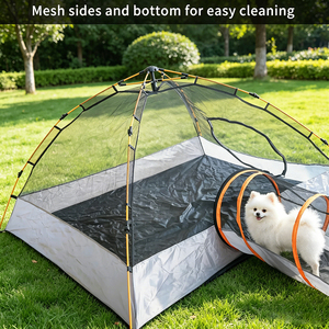 Foldable Pet <b>Playpen</b> with Tunnel Enclosure Tent for Cats Dogs <b>Rabbits</b> Indoor Outdoor Exercise Tent Breathable Pet <b>Playpen</b> Tunnel - Product Image 5