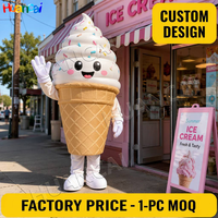 Costume de Mascotte Gonflable en Forme de Crème Glacée Délicieuse, Haute Qualité, Publicitaire, pour Promotion de Magasin de Desserts - Vente Chaude