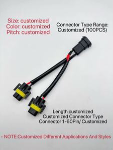 Maßgefertigter 2-Pin Wasserdichter Elektrischer Kabelbaum 1-zu-2 Stromverteilerkabel für Automotive LED-Leuchten und Outdoor-Ausrüstung - Product Image 1