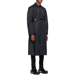 High Quality Fashion Design Custom Nylon <strong>Black</strong> <strong>Trench</strong> <strong>Coat</strong> <strong>Men</strong> - Product Image 2