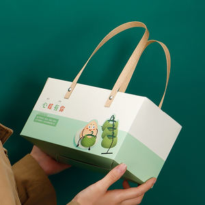 Emballage étoile, boîte d'emballage de boulettes de riz, impression personnalisée, <span class=keywords><strong>Dragon</strong></span> Boat Festival, papier Kraft, boîte d'emballage avec poignée - Product Image 5