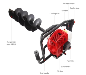 Tarière de Jardin Industrielle Robuste à Essence 2 Temps, 52CC, 1600W, Lame en Fer de 150mm, Portative - Product Image 2