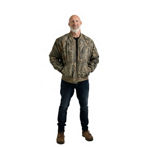 Veste de chasse d'hiver pour homme de qualité supérieure, légère, résistante aux intempéries, col zippé intégral, fonctionnelle, bomber de terrain en polyester - Product Image 1