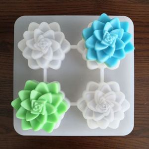 Đầu Riser Silicone 4-Khoang Mọng Nước Cây Xương Rồng Xà Phòng Khuôn Cho Bánh Sô Cô La Nến Trang Trí - Product Image 5
