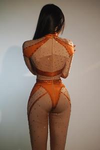 Monos de Mujer para Club, Manga Larga con Guantes, Leotardo, Trajes de Stripper, Ropa de Baile Exótica, Monos de Spandex, Body de Una Pieza - Product Image 3