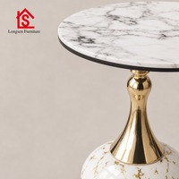 Table basse contemporaine en marbre, table de salon de luxe légère, petite table durable et écologique avec rangement
