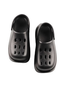 महिलाओं की एंटी स्लिप ऊंचाई वाले मोटे मोटे मोटे तौर पर छिद्रित जूते, ठोस रंग, बाहरी रूप से पहना जा सकता है, पैर की टोपी चप्पल - Product Image 4