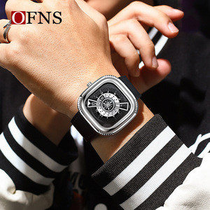 นาฬิกาข้อมือควอตซ์แฟชั่น OFNS 1312 สำหรับผู้ชาย ดีไซน์สี่เหลี่ยมจัตุรัส ฟังก์ชั่นหลากหลาย กันน้ำ - Product Image 6