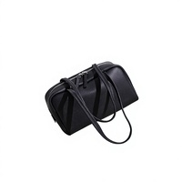 Bolso de Hombro de Cuero Genuino Granulado, Hecho a Mano, de Lujo, Resistente al Agua, con Dos Cierres, Estilo Minimalista y Discreto para Mujer