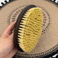 Brosse exfoliante pour le corps adulte en bois de hêtre, finition style antique, manche court, poils doux et ferme pour le frottement du dos, nettoyage en profondeur