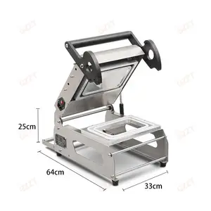 Table Type Low Price Plastic Container Food Lunch Box Tray Packaging Sealer Aluminium alloy Mold Manual Tray Sealing Machine