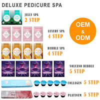Spa pour les pieds personnalisé haut de gamme kit de pédicure spa en 4 étapes jetable avec massage masque exfoliant pour les pieds ensemble de soins de la peau pour femmes