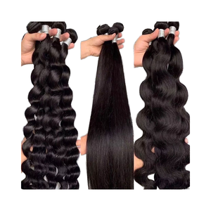 STOCK EN VRAC DISPONIBLE EN FORMES DE CHEVEUX HUMAINS NON TRAITÉS TEMPLE HAIR RAW VIRGIN MEILLEURE QUALITÉ EXTENSION DE CHEVEUX DE DONATEUR INDIVIDUEL - Product Image 1