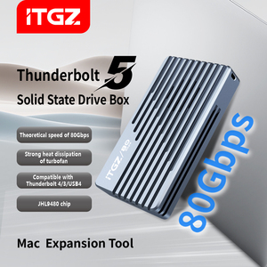 ITGZ - Carcasa <span class=keywords><strong>Externa</strong></span> para Disco Duro <span class=keywords><strong>SSD</strong></span> <span class=keywords><strong>Thunderbolt</strong></span> 5, 80 Gbps, M.2 NVMe, con Ventilador de Refrigeración, OEM - Product Image 2