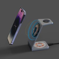 Support de charge sans fil rapide 2025 et support pliable 15W pour iPhone, montre et écouteurs – Modèle 2025