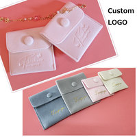 SC sacs à bijoux Logo personnalisé plusieurs tailles collier boucles d'oreilles pochette en velours haute qualité bouton-pression bijoux emballage de stockage