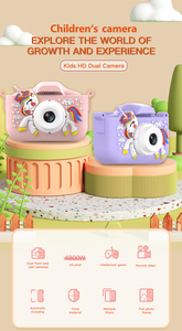 Appareil photo numérique pour enfants OEM&ODM avec écran LCD de 2,0 pouces, double objectif, 24MP, design de dessin animé, pour garçons et filles - Product Image 2