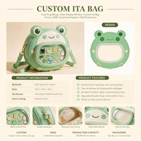 Sac Ita multifonctionnel De Bang en cuir PU, étanche, avec insert, design personnalisable en forme de grenouille, mignon et kawaii, pour l'affichage de badges