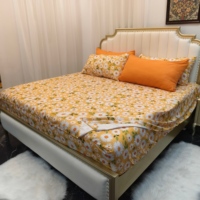 Ensemble de literie 6 pièces en microfibre brossée 1800TC personnalisable, ultra doux, avec drap-housse à poches profondes pour lit King Size et 4 taies d'oreiller