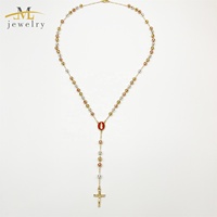 JML 2025 JML Nouveau Design Collier de Perles Charmes Chapelets Catholiques Collier en Forme de Y Sublimation Chapelet Avec Crucifix pour Hommes Femmes