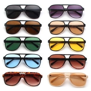 Custom Logo Fashion Fashion Men Women Candy Color Big <b>Frame</b> Pilot <b>Sunglasses</b> Double Beams <b>Square</b> <b>Sunglasses</b> - Product Image 2