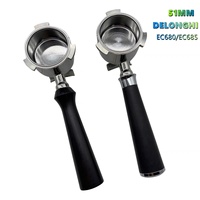 Porte-filtre à double bec de 51 mm en acier inoxydable 304 pour machine à expresso Delonghi Dedica, compatible avec les modèles EC680, EC685, EC820
